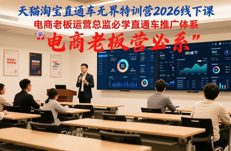 天猫淘宝直通车无界特训营2026线下课，电商老板运营总监必学直通车推广体系-吾爱云课堂