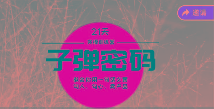 《子弹密码训练营》-用一句话文案勾人勾心卖产品,21天学到顶尖文案大师策略和技巧-吾爱云课堂