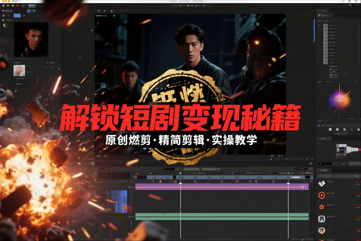 短剧拉新之原创燃剪精简剪辑实操课，解锁短剧变现秘籍-吾爱云课堂