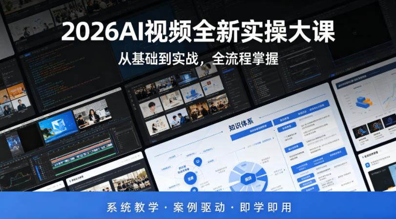 2026AI视频全新实操大课，从基础到实战，全流程掌握，系统教学·案例驱动·即学即用-吾爱云课堂