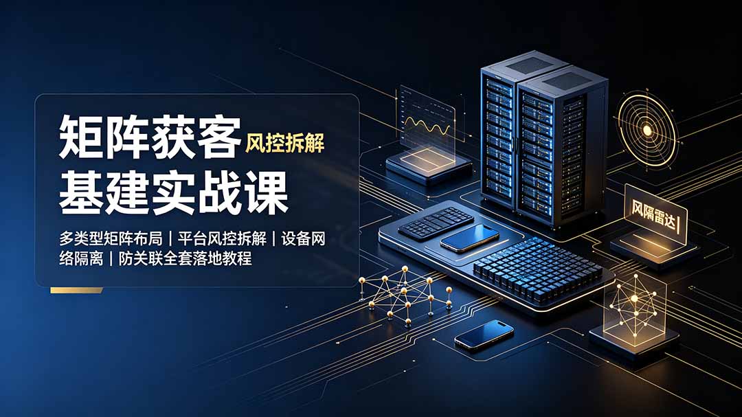 矩阵获客基建实战课：多类型矩阵布局｜平台风控拆解｜设备网络隔离｜防关联全套落地教程-吾爱云课堂