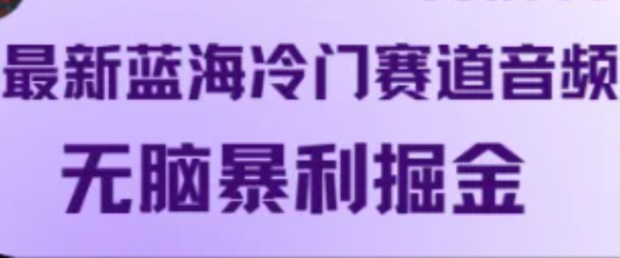最新蓝海冷门赛道音频,无脑暴利掘金-吾爱云课堂