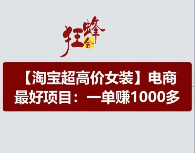 淘宝超高价女装项目,电商最好赛道,一单赚1000多-吾爱云课堂