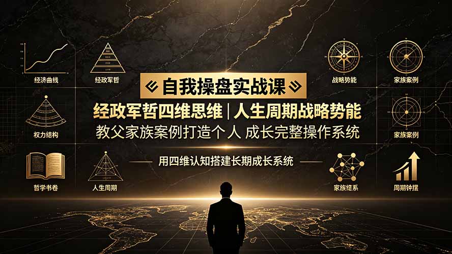 自我操盘实战课：经政军哲四维思维｜人生周期战略势能｜教父家族案例打造个人成长完整操作系统-吾爱云课堂