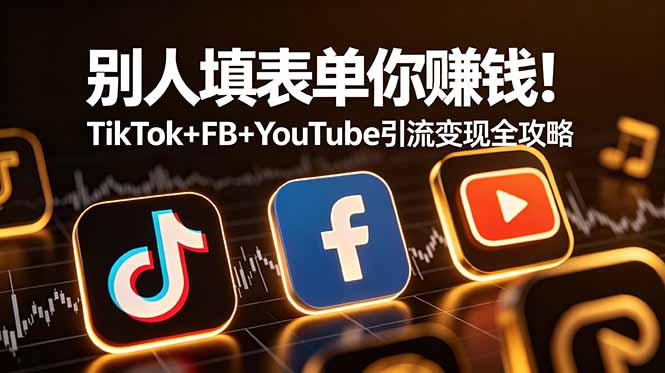 别人填表单你赚钱！TikTok+FB+YouTube 引流变现全攻略【原创双语字幕】-吾爱云课堂