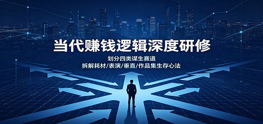 当代赚钱逻辑深度研修：划分四类谋生赛道，拆解耗材/表演/垂直/作品集生存心法-吾爱云课堂