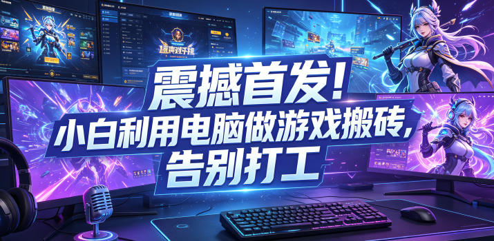 震撼首发!小白利用电脑做游戏搬砖,告别打工【揭秘】-吾爱云课堂