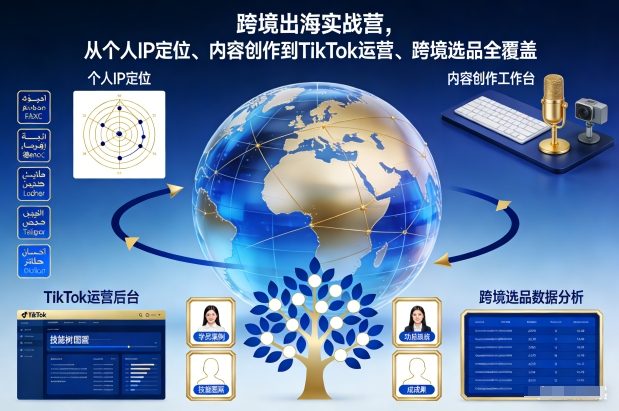 跨境出海实战营，从个人IP定位、内容创作到TikTok运营、跨境选品全覆盖-吾爱云课堂