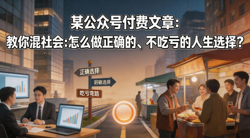 某公众号付费文章：教你混社会：怎么做正确的、不吃亏的人生选择？-吾爱云课堂