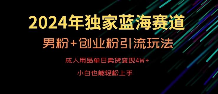 2024年独家蓝海赛道,成人用品单日卖货变现4W+,男粉+创业粉引流玩法,不愁搞不到流量【揭秘】-吾爱云课堂