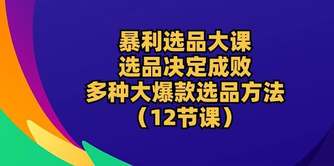 暴利 选品大课：选品决定成败，教你多种大爆款选品方法(12节课-吾爱云课堂