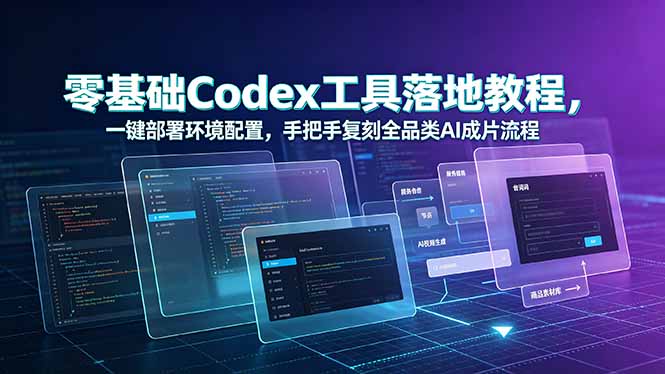 零基础Codex工具落地教程，一键部署环境配置，手把手复刻全品类AI成片流程-吾爱云课堂