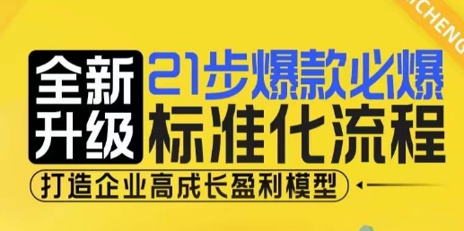 21步爆款必爆标准化流程,全新升级,打造企业高成长盈利模型-吾爱云课堂