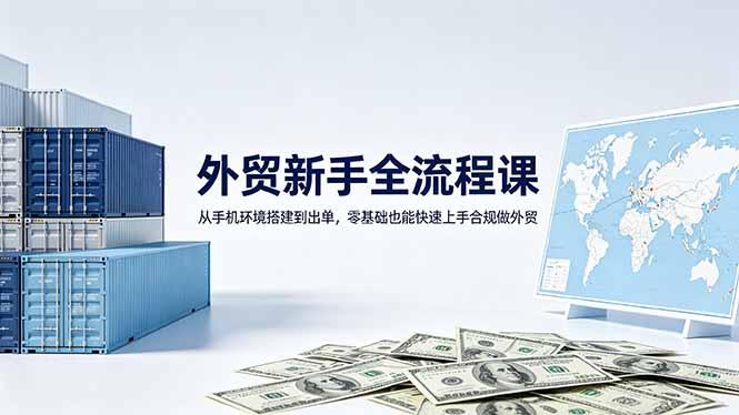 外贸新手全流程课：从手机环境搭建到出单，零基础也能快速上手合规做外贸-吾爱云课堂