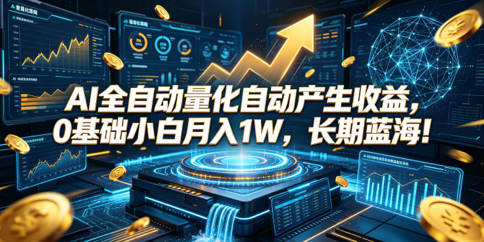 AI全自动量化自动产生收益，0基础小白月入1W，长期蓝海！【揭秘】-吾爱云课堂