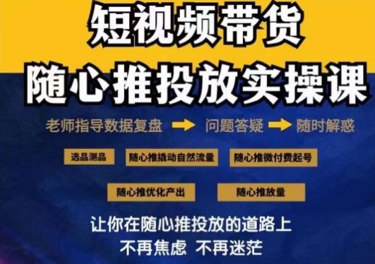 2024好物分享随心推投放实操课,随心推撬动自然流量/微付费起号/优化产出-吾爱云课堂