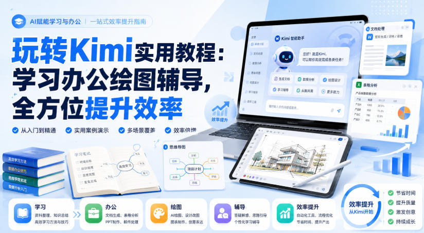 玩转Kimi实用教程：学习办公绘图辅导，全方位提升效率-吾爱云课堂