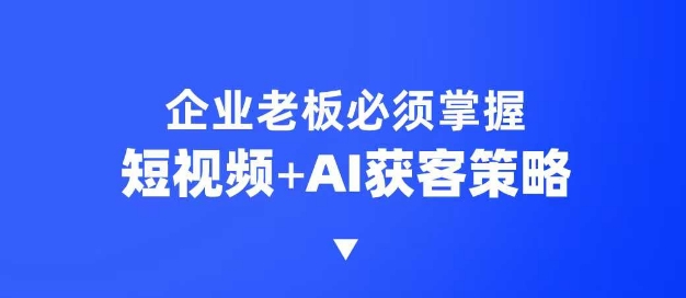 企业短视频AI获客霸屏流量课,6步短视频+AI突围法,3大霸屏抢客策略-吾爱云课堂
