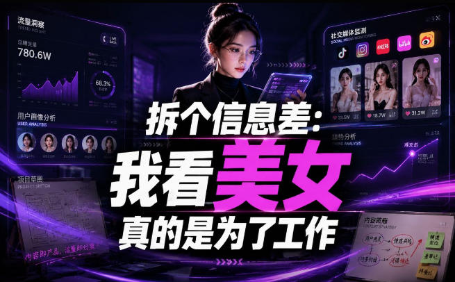 【理直气壮】我给看美女找了一个非常恰当的理由，信息差项目-吾爱云课堂