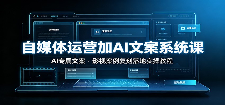 自媒体运营加AI文案系统课：：AI专属文案，影视案例复刻落地实操教程-吾爱云课堂