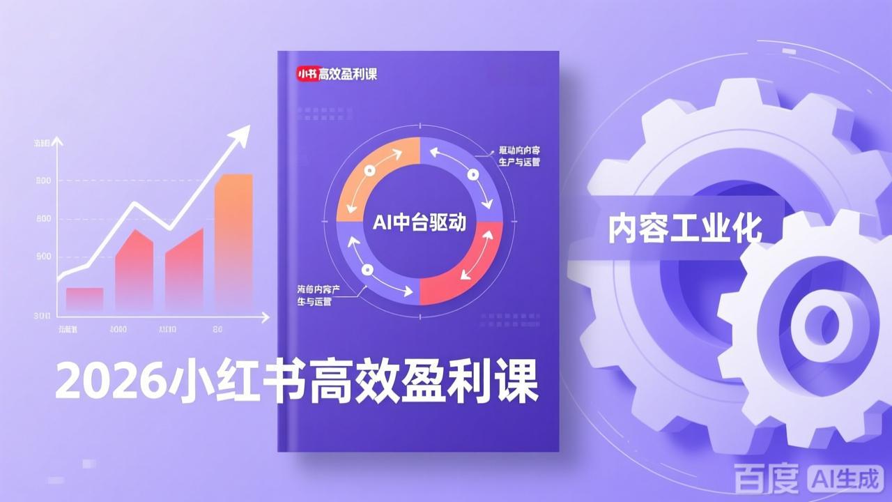 2026小红书高效盈利课，流量双引擎+内容工业化+AI中台驱动，构建可复制的千万级营收模型-吾爱云课堂