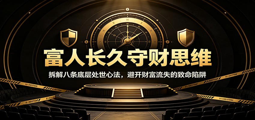 富人长久守财思维：拆解八条底层处世心法，避开财富流失的致命陷阱-吾爱云课堂