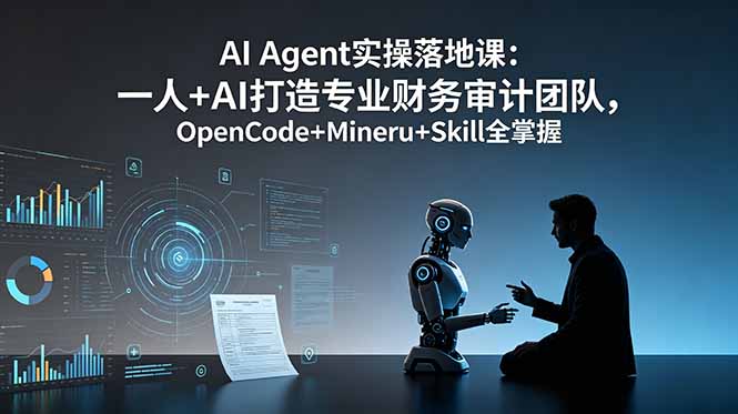 AI Agent实操落地课：一人+AI打造专业财务审计团队，OpenCode+Mineru+Skill全掌握-吾爱云课堂