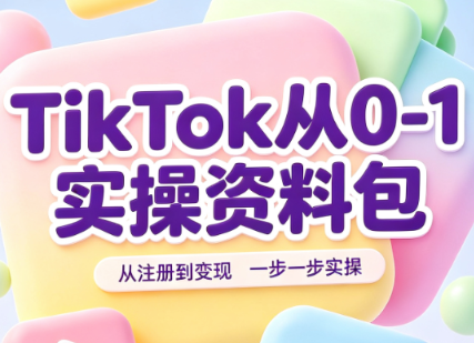 TikTok从0-1实操资料包：养号SOP+爆款公式+投流手册-吾爱云课堂