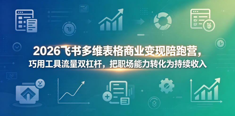 2026飞书多维表格商业变现陪跑营，巧用工具流量双杠杆，把职场能力转化为持续收入-吾爱云课堂