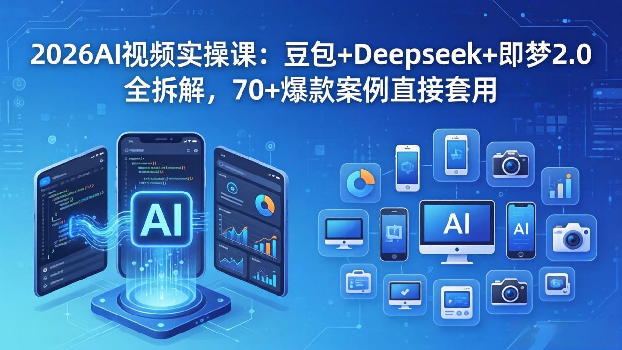 2026AI视频实操课：豆包+Deepseek+即梦2.0全拆解，70+爆款案例直接套用-吾爱云课堂