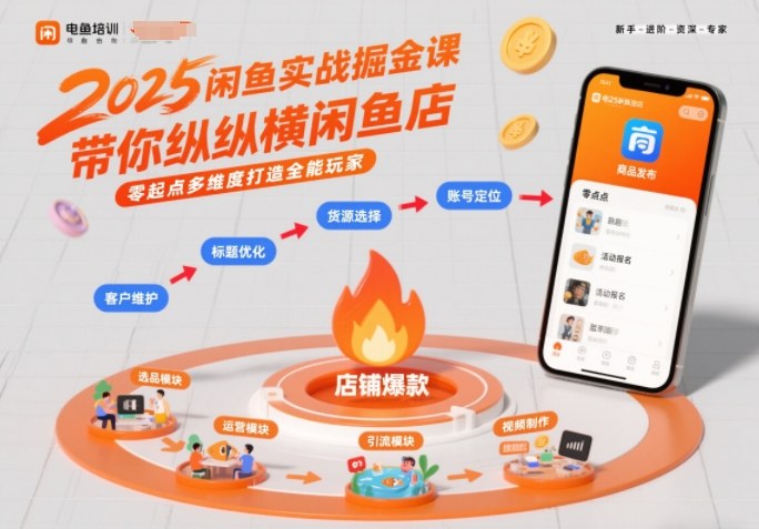 2025闲鱼实战掘金课，带你纵横闲鱼店，零起点多维度打造全能玩家-吾爱云课堂