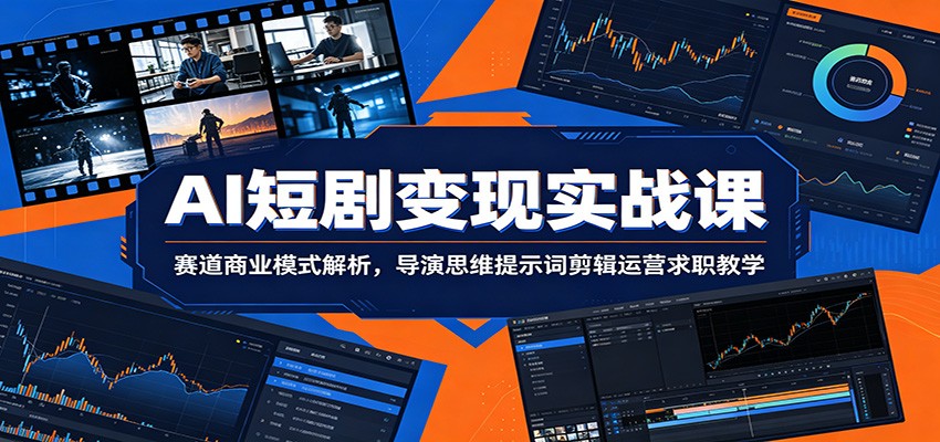 AI短剧变现实战课：赛道商业模式解析，导演思维提示词剪辑运营求职教学-吾爱云课堂