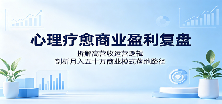 心理疗愈商业盈利复盘：拆解高营收运营逻辑，剖析月入五十万商业模式落地路径-吾爱云课堂