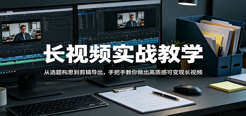 长视频实战教学，从选题构思到剪辑导出，手把手教你做出高质感可变现长视频-吾爱云课堂