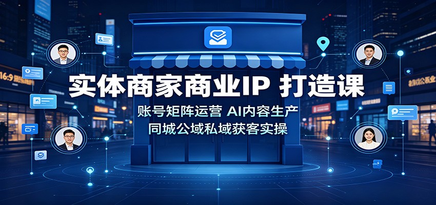 实体商家商业IP打造课：账号矩阵运营，AI内容生产，同城公域私域获客实操-吾爱云课堂