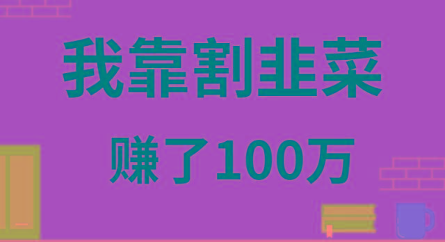 我靠割韭菜赚了 100 万-吾爱云课堂