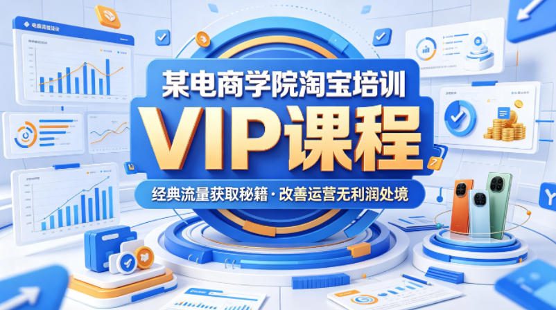 某电商学院淘宝培训VIP课程，各种经典有用的流量获取秘籍，改善运营产品没利润的处境(2026年5月)-吾爱云课堂