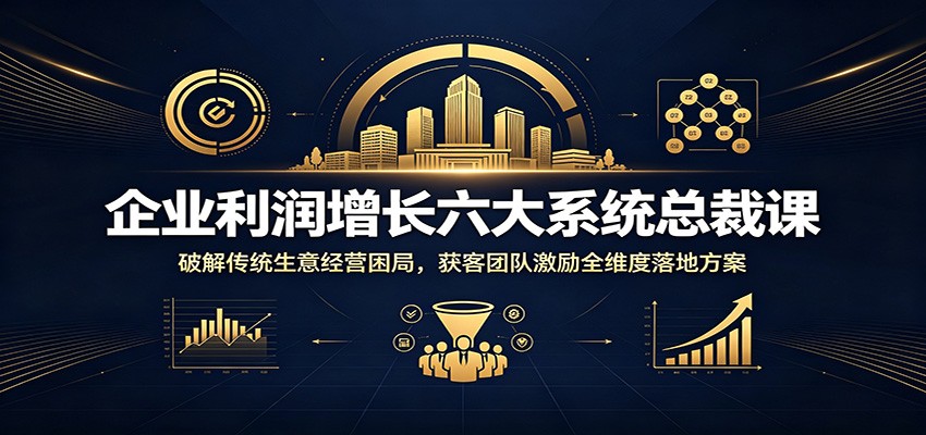 企业利润增长六大系统总裁课:破解传统生意经营困局,获客团队激励全维度落地方案-吾爱云课堂