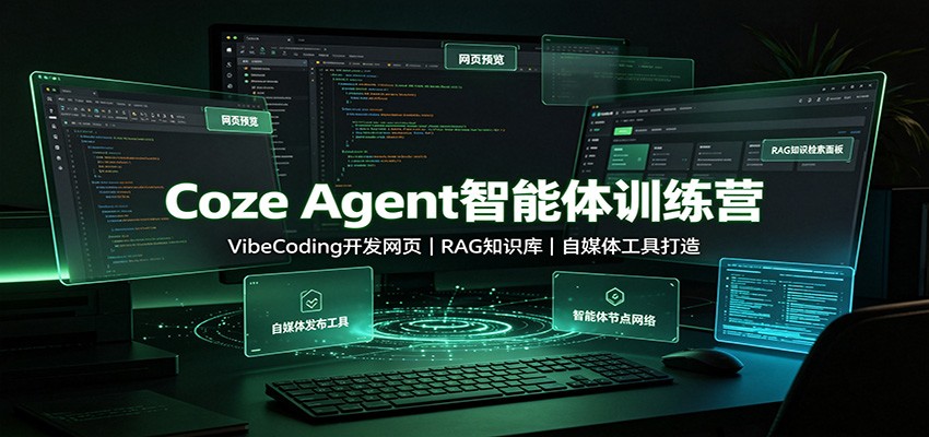 Coze Agent智能体训练营：VibeCoding开发网页，RAG知识库，自媒体工具打造-吾爱云课堂
