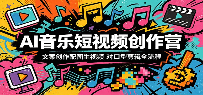 AI音乐短视频创作营：文案创作配图生视频，对口型剪辑全流程-吾爱云课堂