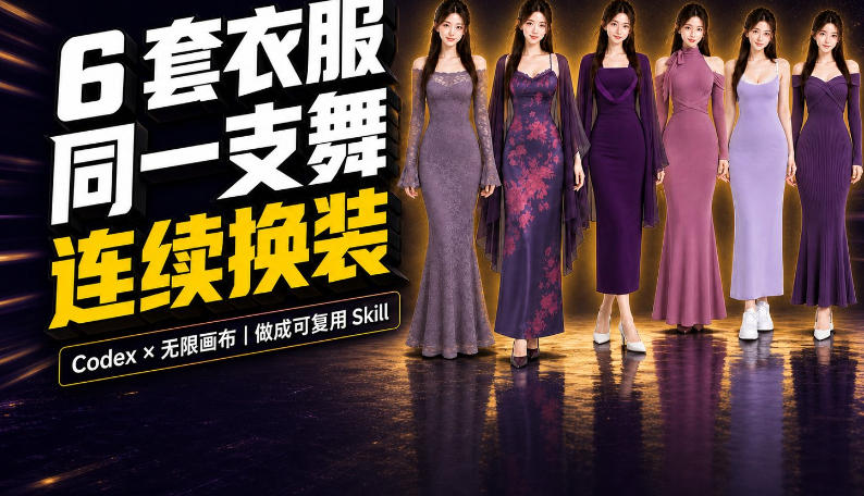 同一支舞，6套衣服按顺序切换：我把服装换装视频做成了一个Skill-吾爱云课堂