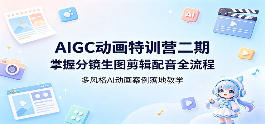 AIGC动画特训营二期：掌握分镜生图剪辑配音全流程，多风格AI动画案例落地教学-吾爱云课堂