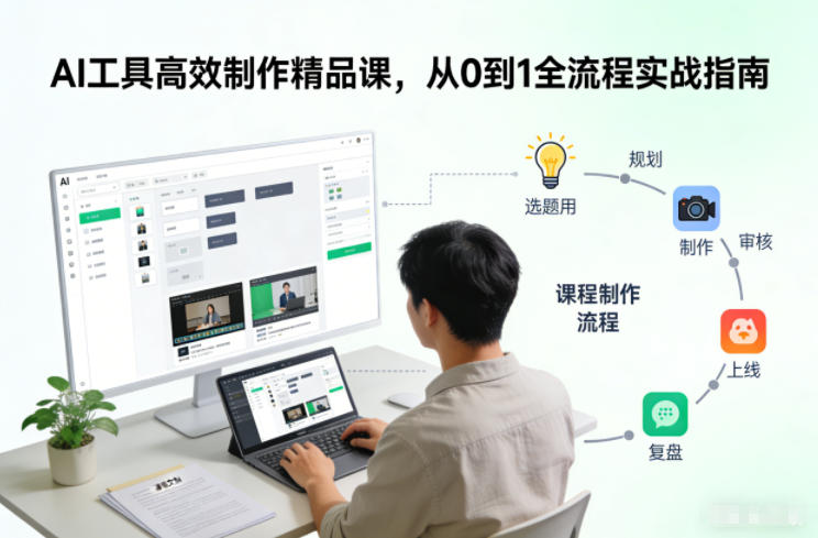 AI工具高效制作精品课，从0到1全流程实战指南-吾爱云课堂