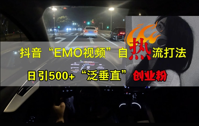 抖音EMO视频自热打法，日引500+“泛垂直”创业粉-吾爱云课堂