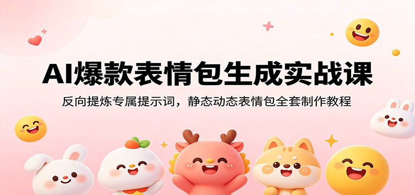 AI爆款表情包生成实战课：反向提炼专属提示词，静态动态表情包全套制作教程-吾爱云课堂