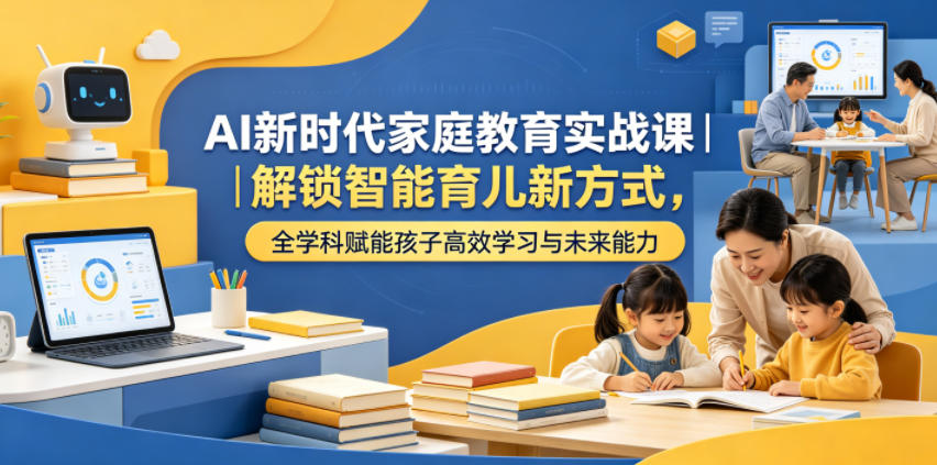 AI新时代家庭教育实战课｜解锁智能育儿新方式，全学科赋能孩子高效学习与未来能力-吾爱云课堂