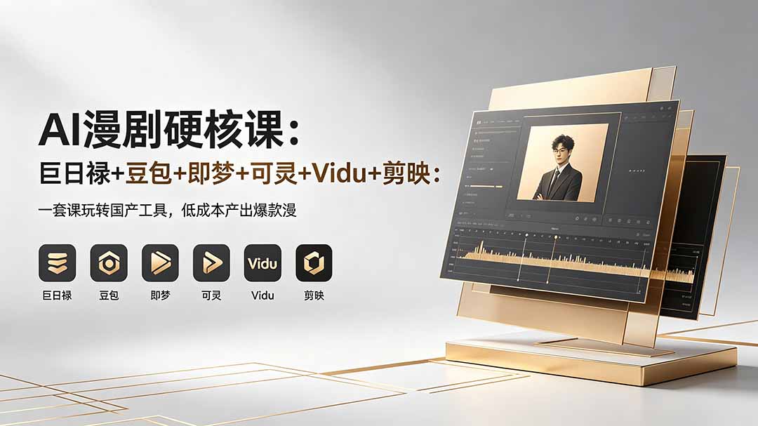 AI漫剧硬核课：巨日禄+豆包+即梦+可灵+Vidu+剪映：一套课玩转国产工具，低成本产出爆款漫剧-吾爱云课堂