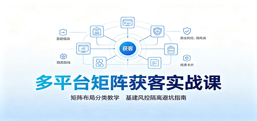 多平台矩阵获客实战课：矩阵布局分类教学，基建风控隔离避坑指南-吾爱云课堂