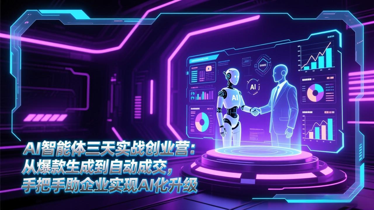 AI智能体三天实战创业营：从爆款生成到自动成交，手把手助企业实现AI化升级-吾爱云课堂