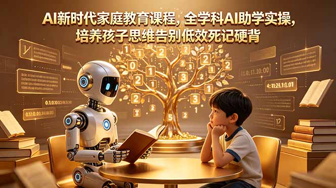 AI新时代家庭教育课程，全学科AI助学实操，培养孩子思维告别低效死记硬背-吾爱云课堂